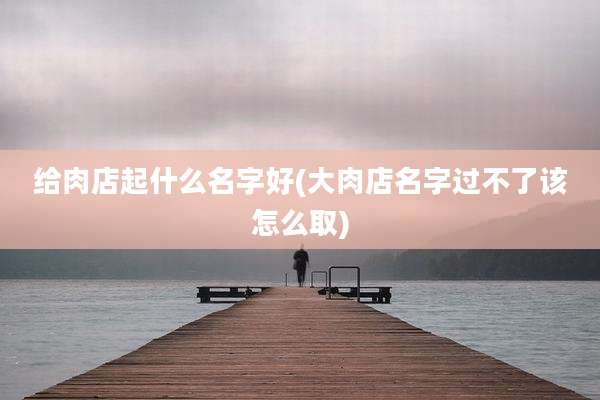 给肉店起什么名字好(大肉店名字过不了该怎么取)
