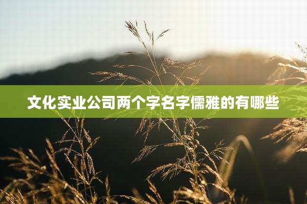 文化实业公司两个字名字儒雅的有哪些