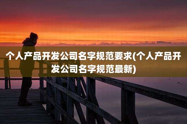 个人产品开发公司名字规范要求(个人产品开发公司名字规范最新)