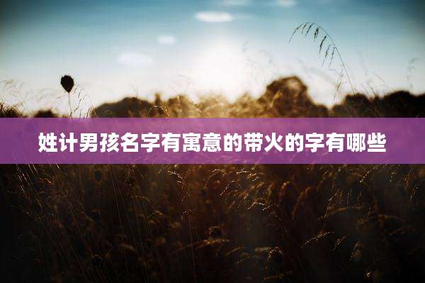 姓计男孩名字有寓意的带火的字有哪些