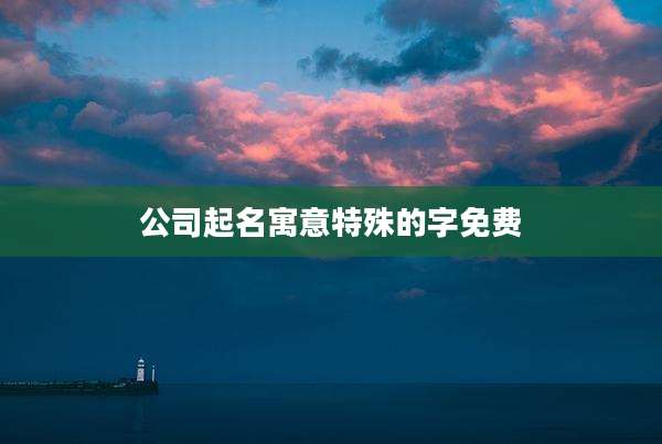 公司起名寓意特殊的字免费