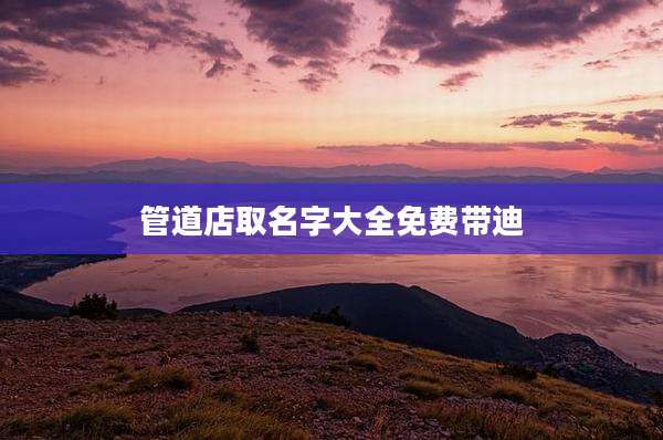 管道店取名字大全免费带迪