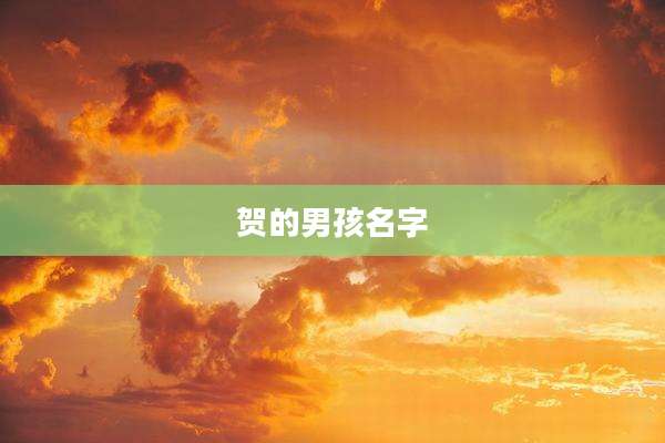 贺的男孩名字