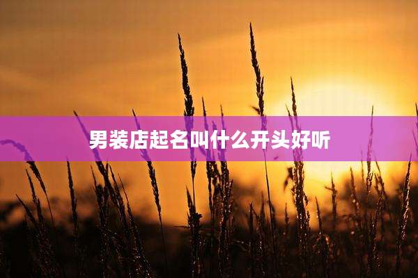 男装店起名叫什么开头好听