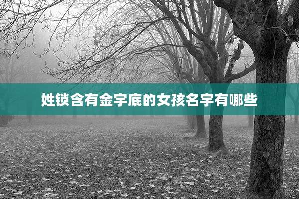 姓锁含有金字底的女孩名字有哪些