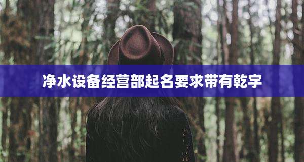 净水设备经营部起名要求带有乾字