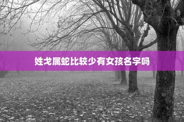 姓戈属蛇比较少有女孩名字吗