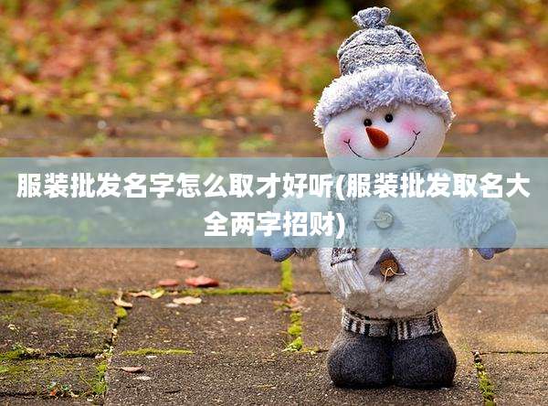 服装批发名字怎么取才好听(服装批发取名大全两字招财)