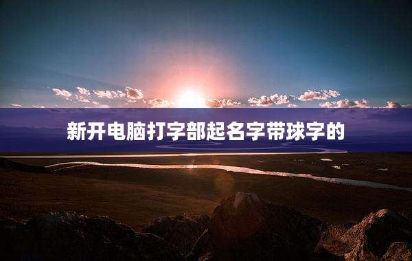 新开电脑打字部起名字带球字的
