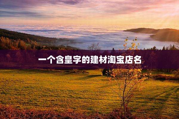 一个含皇字的建材淘宝店名