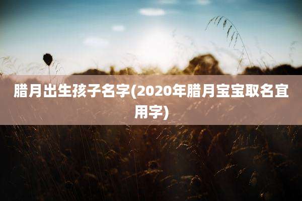 腊月出生孩子名字(2020年腊月宝宝取名宜用字)