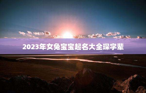 2023年女兔宝宝起名大全琛字辈