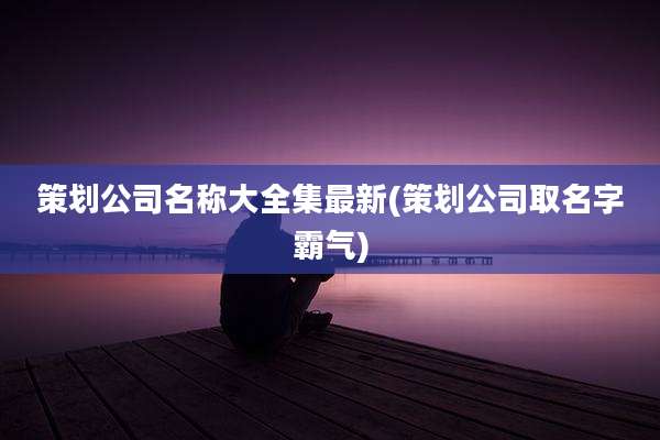 策划公司名称大全集最新(策划公司取名字霸气)