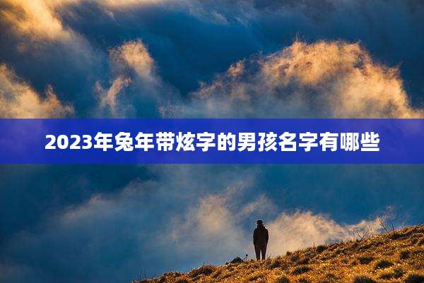 2023年兔年带炫字的男孩名字有哪些