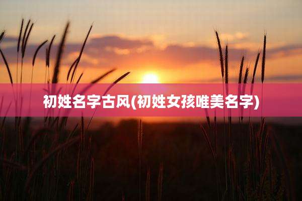 初姓名字古风(初姓女孩唯美名字)