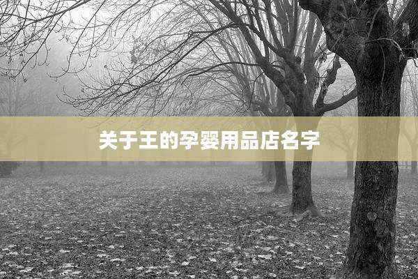 关于王的孕婴用品店名字
