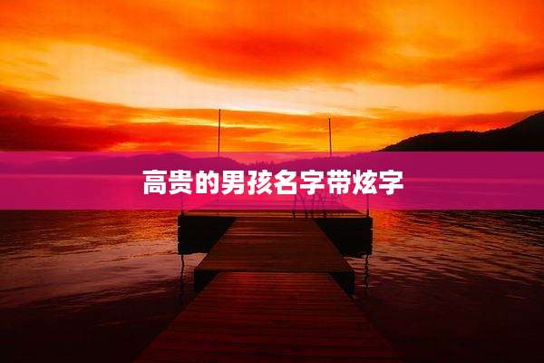 高贵的男孩名字带炫字