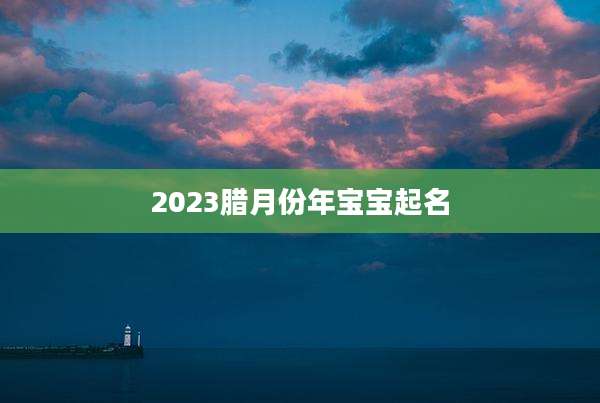 2023腊月份年宝宝起名