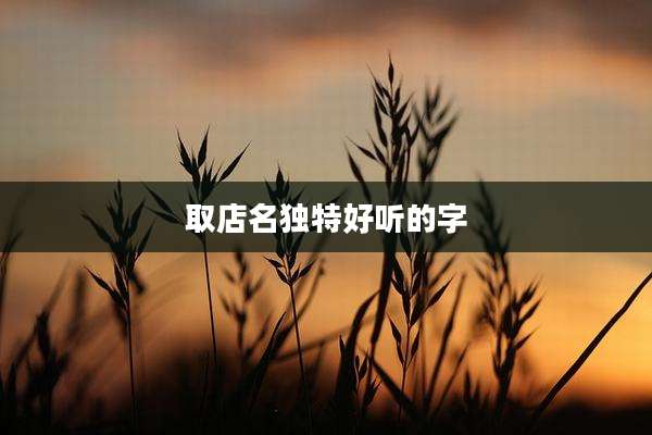 取店名独特好听的字