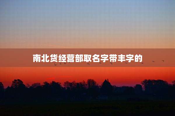 南北货经营部取名字带丰字的