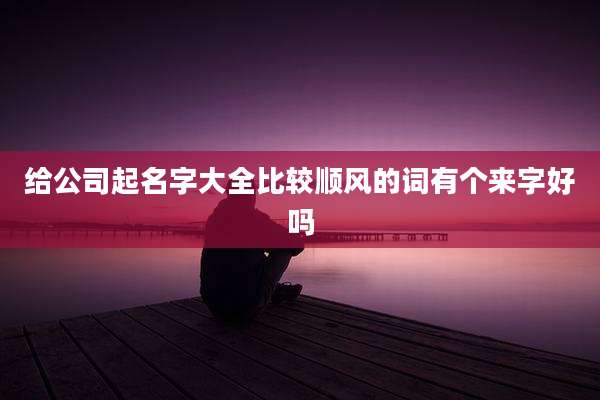 给公司起名字大全比较顺风的词有个来字好吗