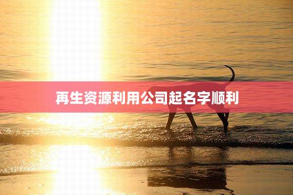 再生资源利用公司起名字顺利