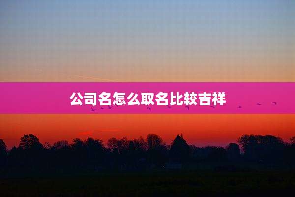 公司名怎么取名比较吉祥
