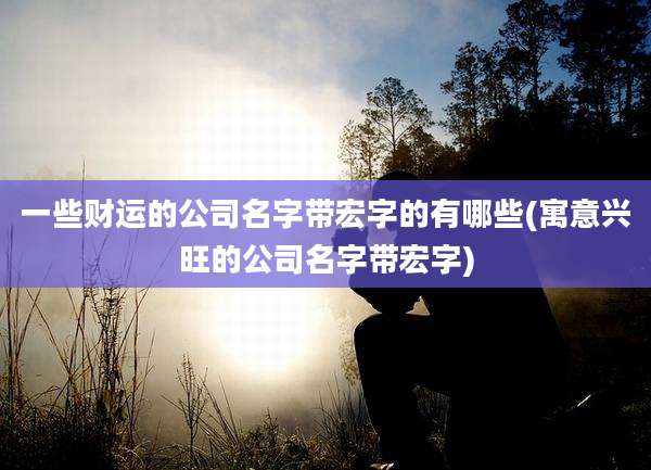 一些财运的公司名字带宏字的有哪些(寓意兴旺的公司名字带宏字)