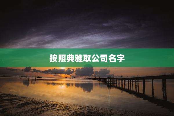 按照典雅取公司名字