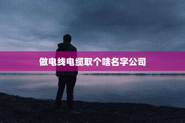 做电线电缆取个啥名字公司