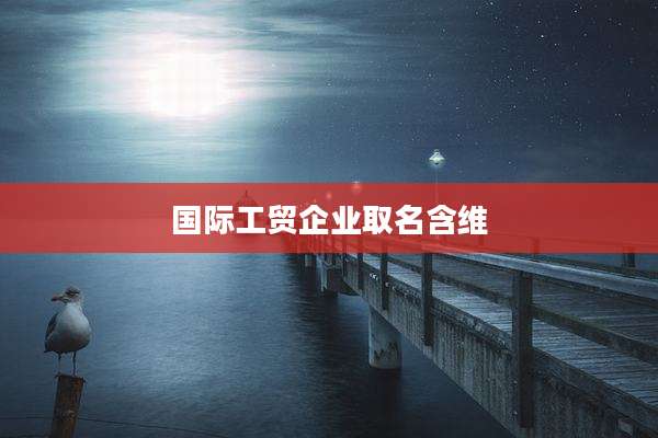 国际工贸企业取名含维
