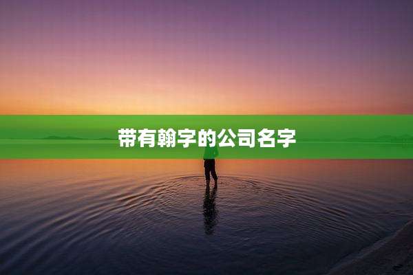 带有翰字的公司名字