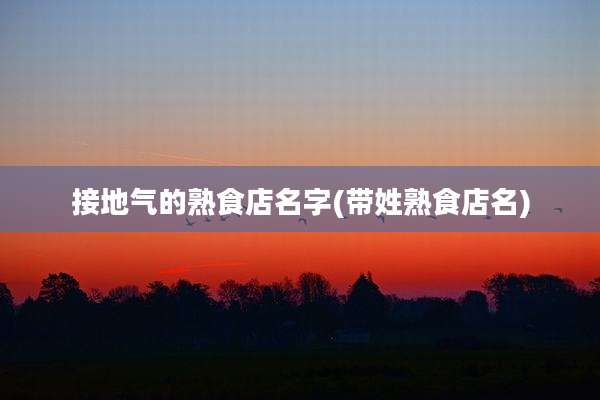 接地气的熟食店名字(带姓熟食店名)