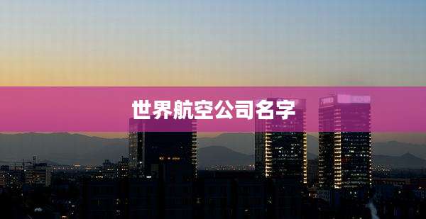 世界航空公司名字