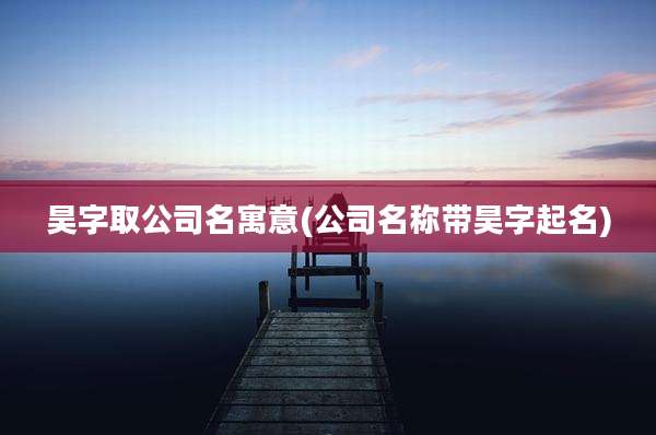 昊字取公司名寓意(公司名称带昊字起名)
