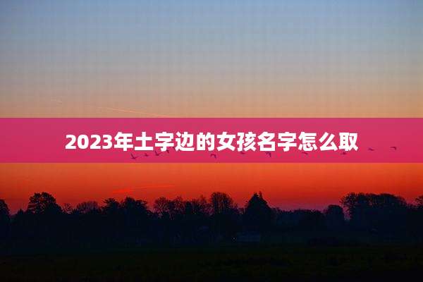 2023年土字边的女孩名字怎么取