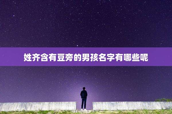 姓齐含有豆旁的男孩名字有哪些呢