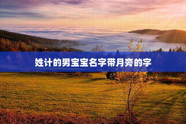 姓计的男宝宝名字带月旁的字