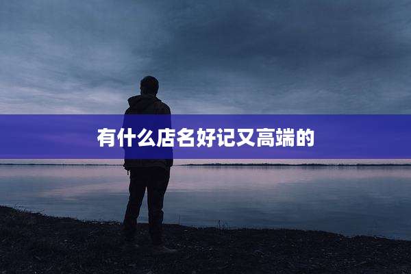 有什么店名好记又高端的