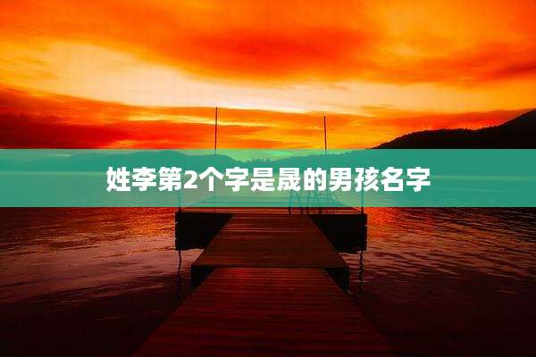 姓李第2个字是晟的男孩名字