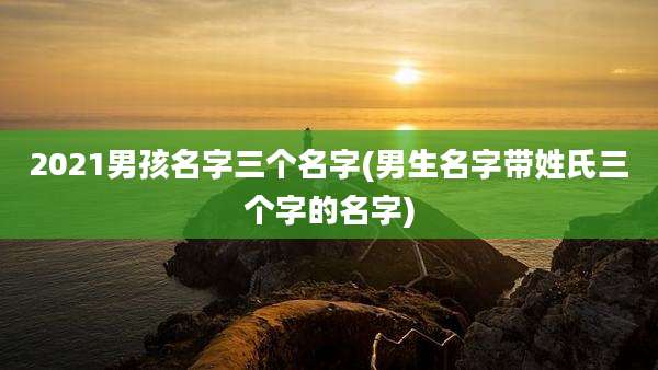 2021男孩名字三个名字(男生名字带姓氏三个字的名字)