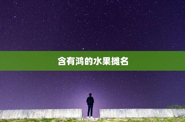 含有鸿的水果摊名