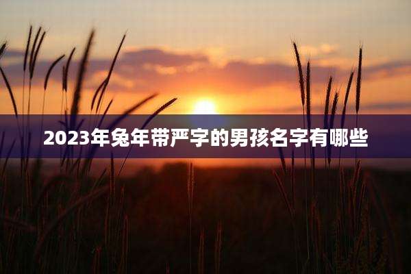 2023年兔年带严字的男孩名字有哪些