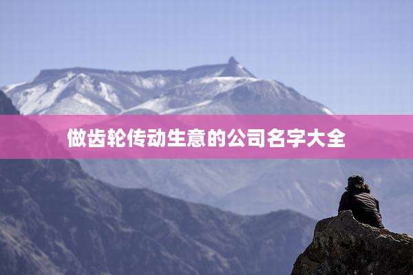 做齿轮传动生意的公司名字大全