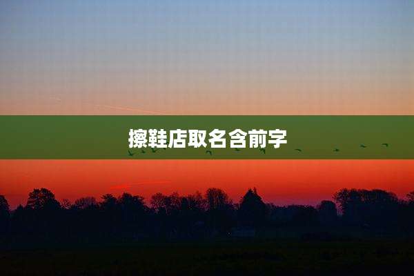 擦鞋店取名含前字