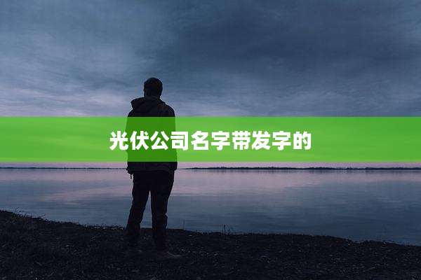 光伏公司名字带发字的