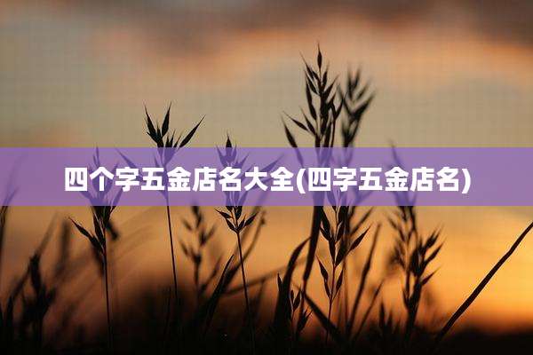 四个字五金店名大全(四字五金店名)