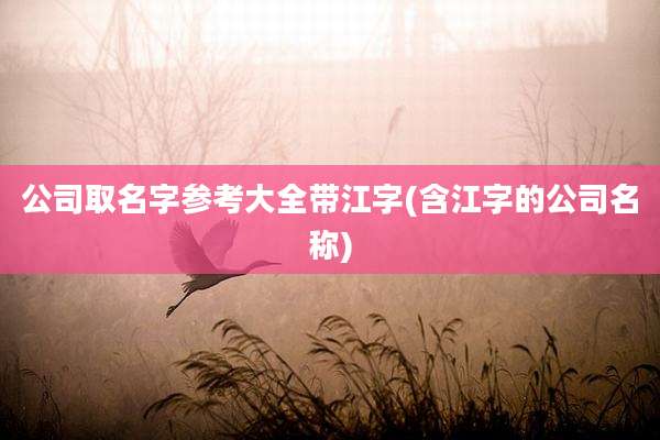 公司取名字参考大全带江字(含江字的公司名称)