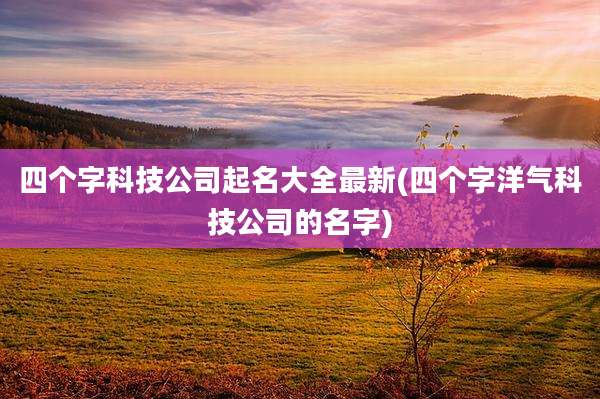 四个字科技公司起名大全最新(四个字洋气科技公司的名字)
