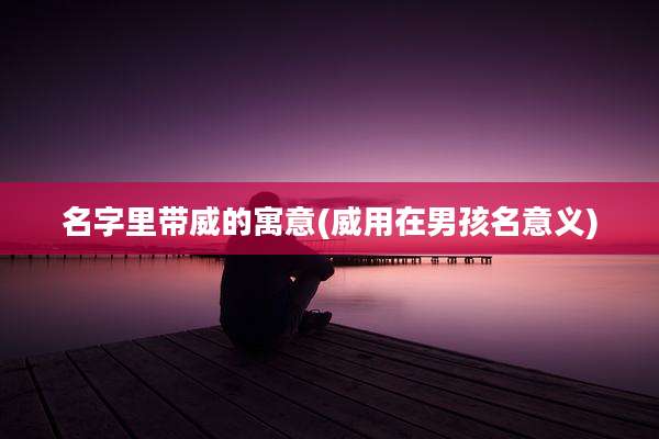 名字里带威的寓意(威用在男孩名意义)